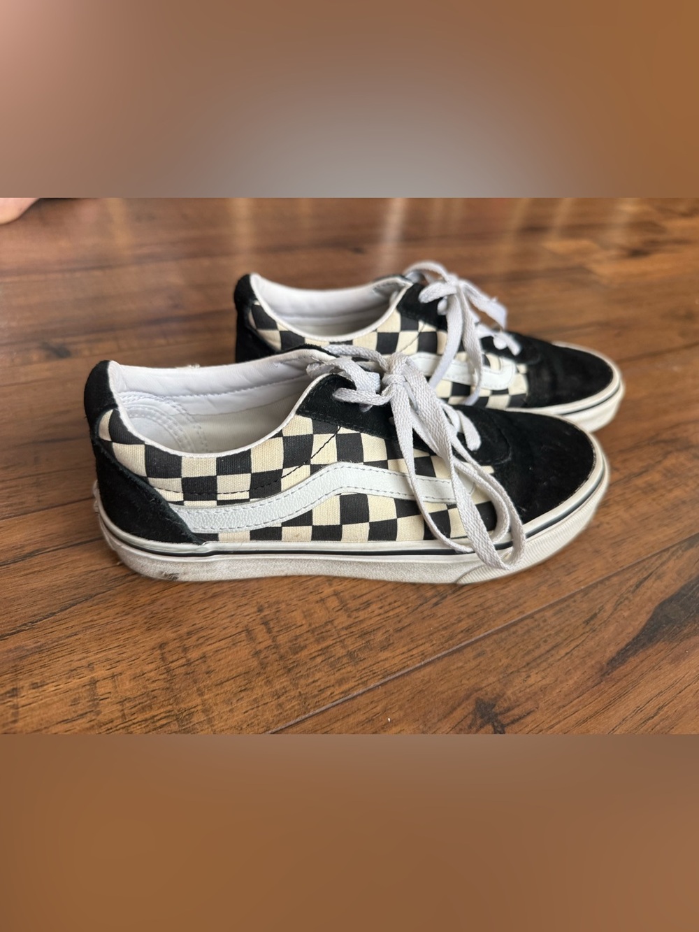 Vans Checkerboard Old Skool Low-Top Sneakers - Black/Ivory